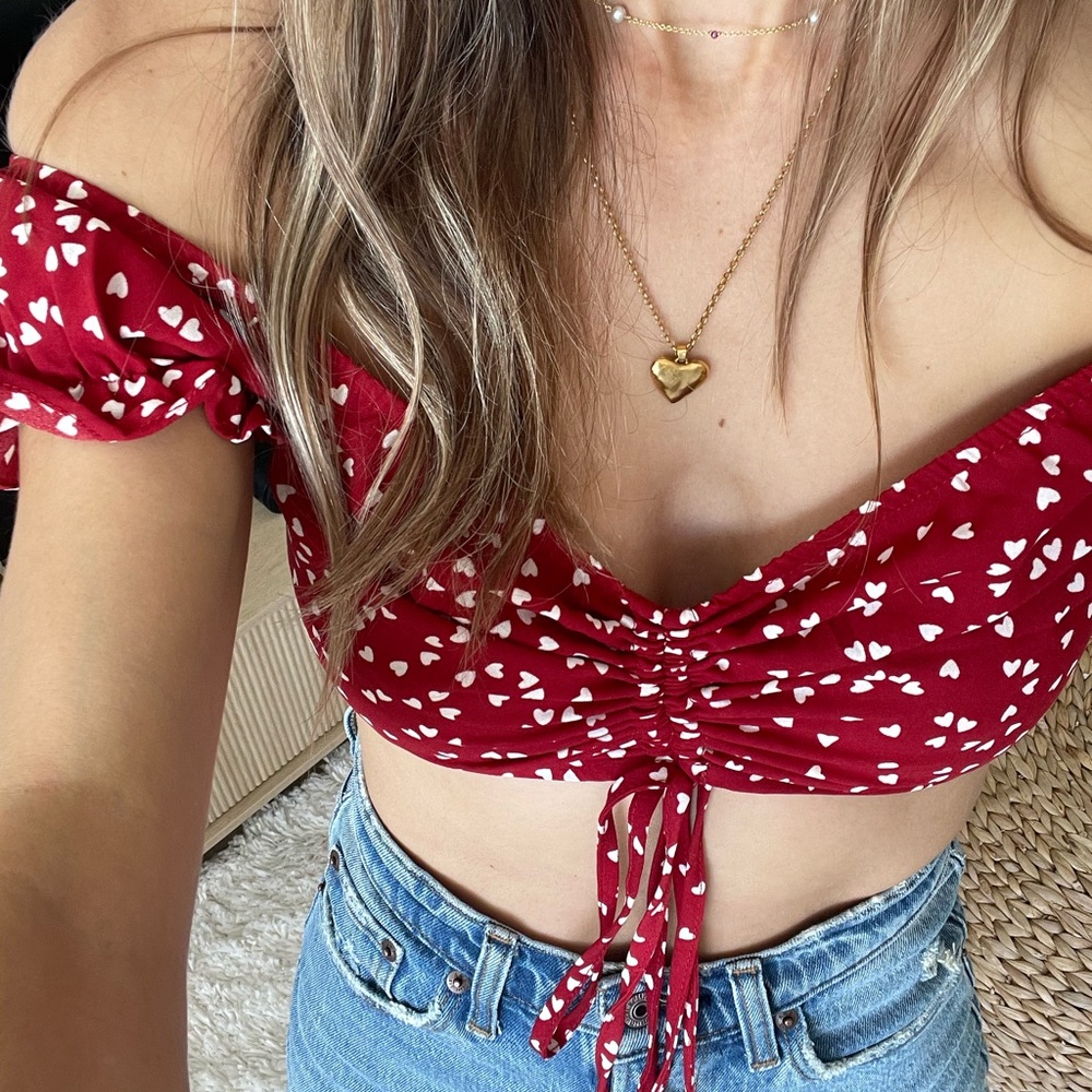Red Off-Shoulder Top
